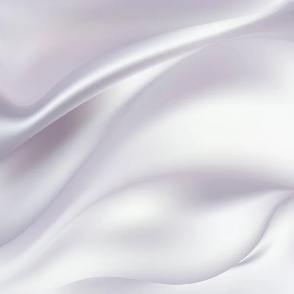 Abstracto Blanco Satén Paño Sedoso Tejido Textil Cubrir Con Pliegue — Vector de stock