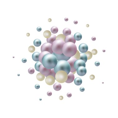 Splash of colored pearl pearls. Festive background.