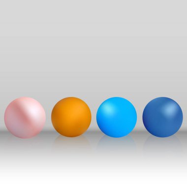 Set of colored balloons on a gray background.