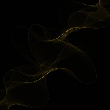 Parıltılı parçacıkların olduğu soyut altın dalga. Tasarım ögesi.