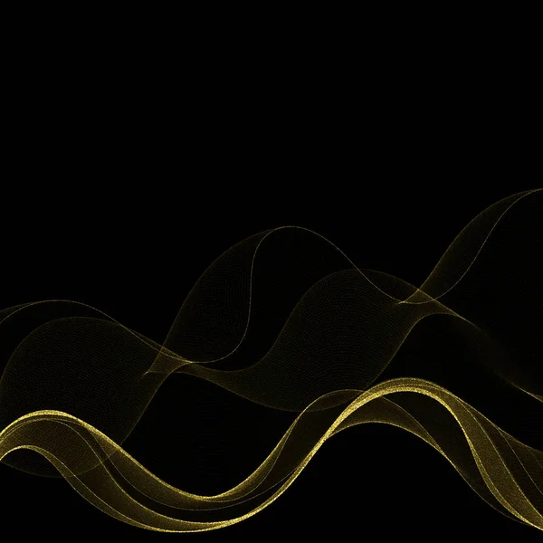 Gold Splash Motion Abstract Graphic Glitter Black Background — ストックベクタ