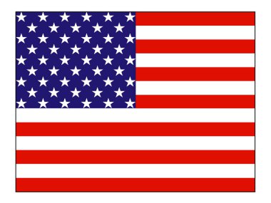 orijinal ve basit Amerika Birleşik Devletleri resmi renk ve oranlarda izole edilmiş vektör doğru ABD