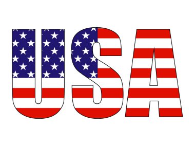 4 Temmuz ABD Bağımsızlık Günü. Usa yazıtları. Ülke bayrağı.