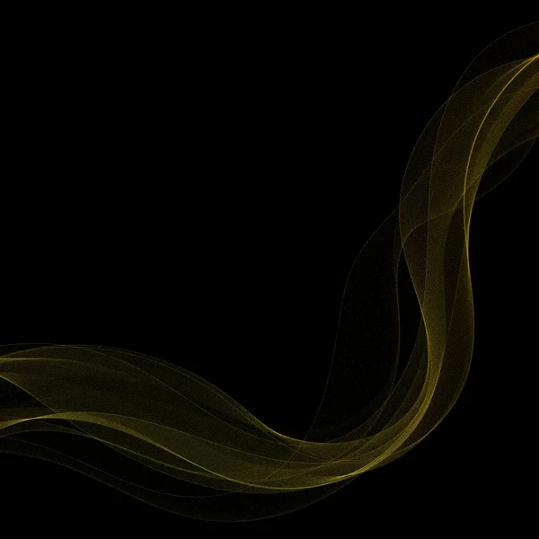 Gold Background Wavy Lines Fire Light Effect — ストックベクタ