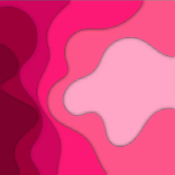 Bannière Découpée Papier Rose Avec Fond Abstrait Boue Couches Ondulées — Image vectorielle