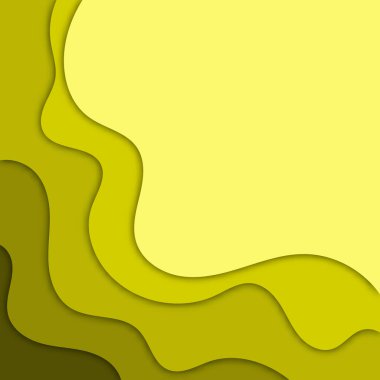 Moda yeşili poster kağıdı, dalga lüks tasarım arka planını kesiyor. Vektör illüstrasyon Vogue örtü afişi EPS10