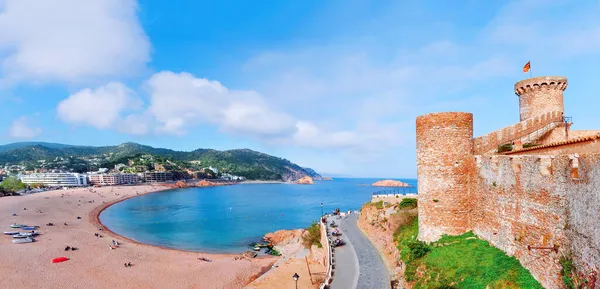 Spagna Catalunya Tossa Mar Veduta Aerea Panoramica Della Fortezza Vila — Foto Stock