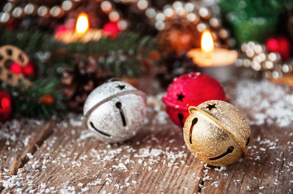 Klingeln Aus Nächster Nähe Weihnachtlicher Hintergrund — Stockfoto