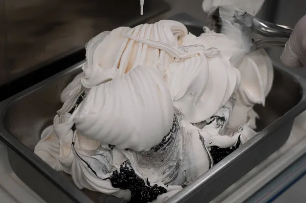 Кремовое Мороженое Крупным Планом Рельефная Текстура Мороженого — стоковое фото