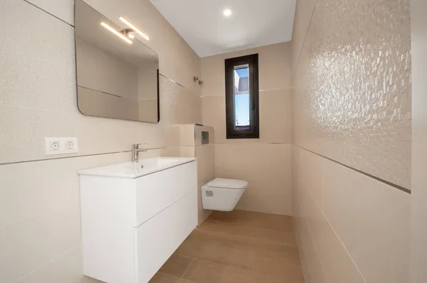 Intérieur Salle Bain Moderne Avec Douche Salle Bain Propre Fraîche — Photo