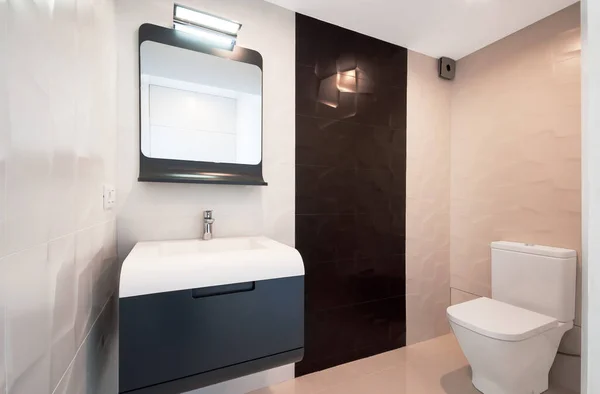 Design Moderno Bagno Lavello Porcellana Bianca Lusso Tavolo Bagno — Foto Stock