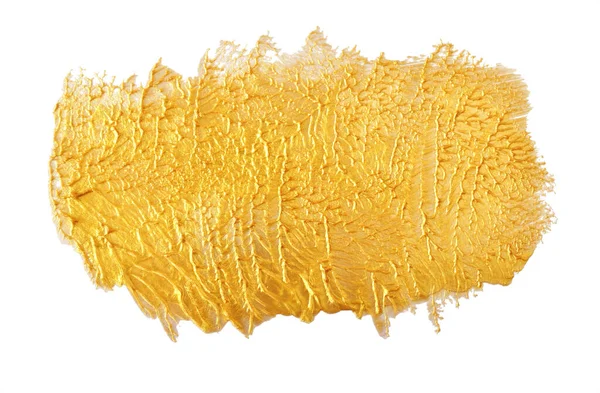 Guld Fläck Från Dekorativ Färg Med Glitter Gyllene Penseldrag Glänsande — Stockfoto