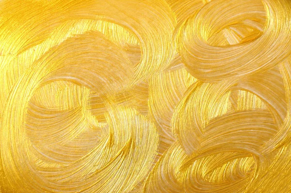 Goldene Pinsel Pinselstrich Textur Hintergrund Glänzend Abstrakt Grunge Strukturiert Gold — Stockfoto