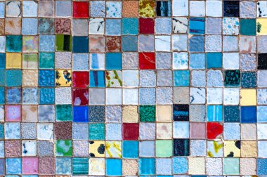 Yumuşak odaklı çok renkli mozaik üst görünümü.