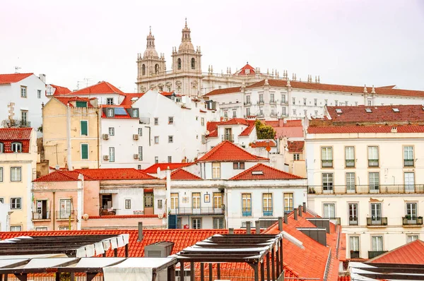 Lizbon Cityscape Görünümü Tarihi Kentin Alfama Portekiz — Stok fotoğraf