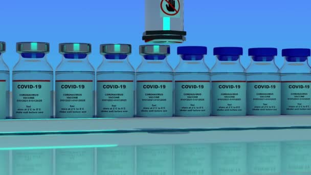 Sars Cov Covid Coronavirus Vaccine Mass Production Laboratory Machine Puts — Stock video