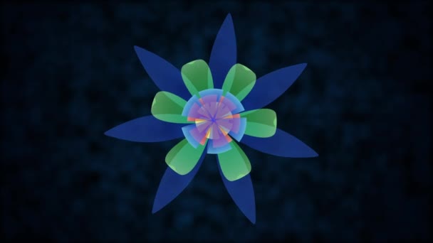 Opening long blooming blue flower time-lapse 3d animation isolated on background new quality beautiful holiday natural floral cool nice — Video