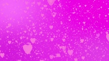 Sevgililer Günü Pembe Kırmızı Animasyon Kalpleri Aşkı Kutluyor. Bokeh şenliği, ışıltı, sevgililer günü için kalpler, sevgililer günü, evlilik yıldönümü, kusursuz arka plan.