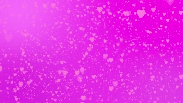 Valentinstag Pink Red Animation Hearts Gruß Liebe Herzen. Festlich von Bokeh, Funkeln, Herzen zum Valentinstag, Valentinstag, Hochzeitstag Nahtlose Schleife Hintergrund — Stockvideo