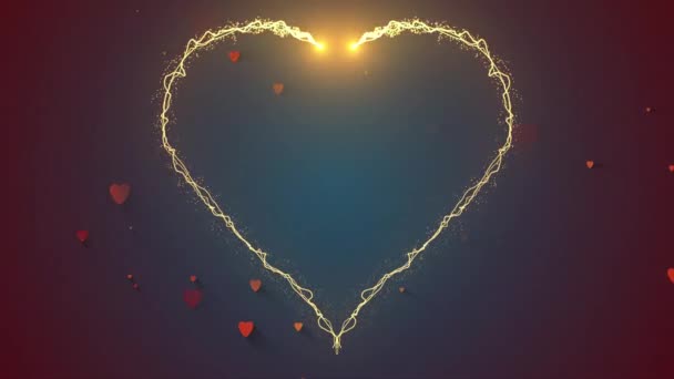 Loopable Animation langsam rote Herzen erscheinen zufällig mit der Aufschrift Valentinstag auf weißem und rotem Hintergrund. Hintergrund zum Valentinstag. — Stockvideo