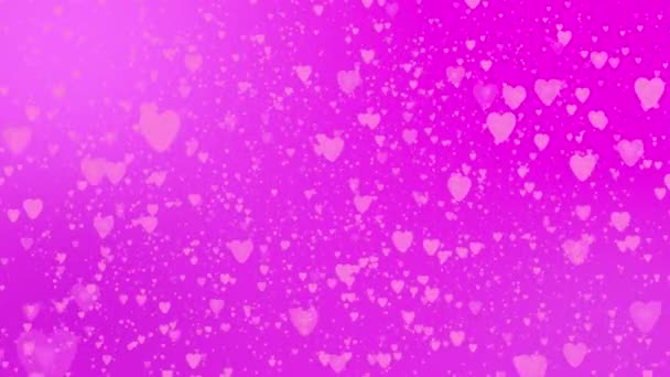 Walentynki Pink Red Animation Hearts Powitanie serca miłości. Uroczystość bokeh, musujące, serca na Walentynki, Walentynki, Rocznica ślubu Bezszwowa pętla Tło — Wideo stockowe