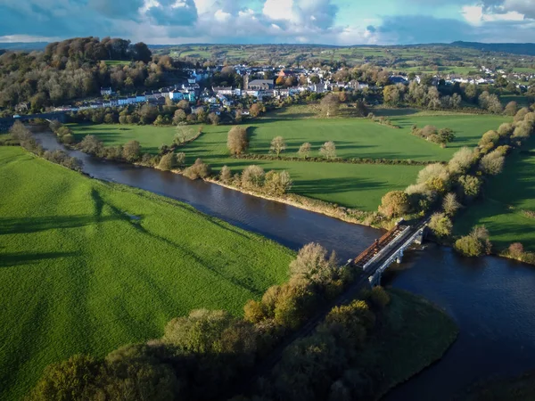 Llandeilo November 2021 River Towy Flows Town Llandeilo Carmarthenshire South — 图库照片