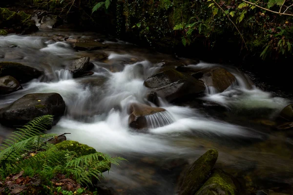 Melincourt Brook River Leads Main Waterfall Resolven South Wales — 图库照片