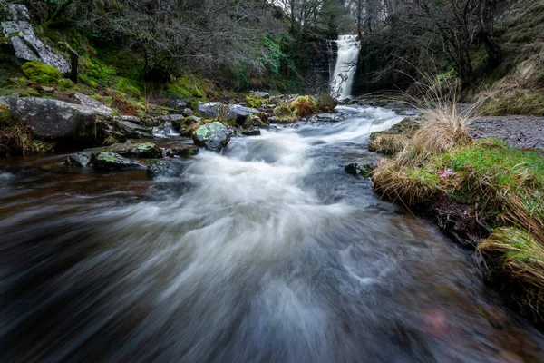 Blaen Glyn Watervallen Een Reeks Van Nauw Verbonden Watervallen Een — Stockfoto