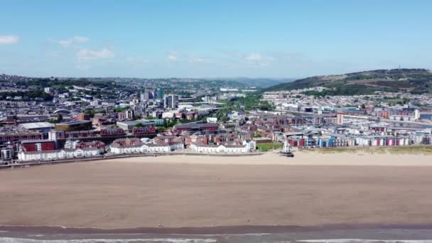Editorial Swansea May 2022 Drone View Centre Swansea City Wales — 图库视频影像