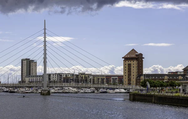 Editorial Swansea Reino Unido Maio 2022 Sail Bridge River Tawe — Fotografia de Stock
