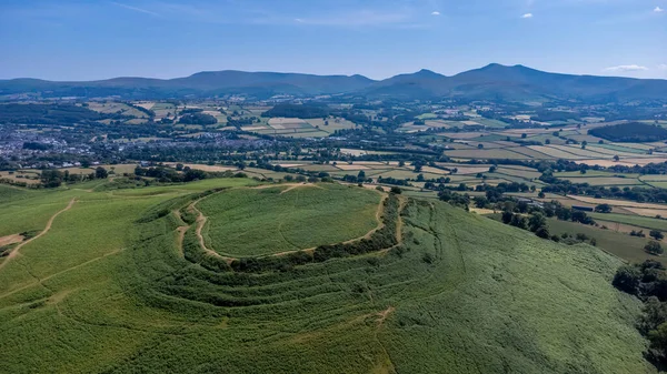 Pen-y-crug, an impressive Iron Age hillfort overlooking the town of Brecon providing commanding views over the surrounding countryside.