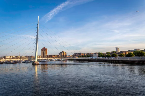 Marina Millennium Bridge Swansea South Wales Also Known Sail Bridge — стокове фото