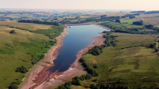Cray Reservoir Brecon Beacons National Park Heatwave Drought August 2022 — Vídeo de Stock