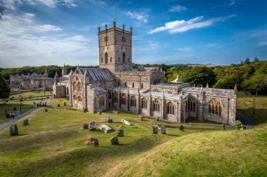 Editorial St Davids, UK - August 29, 2022: St Davids Cathedral in St Davids, West Wales, the smallest city in the U