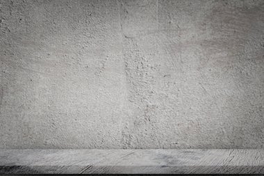 Beton zemin boş gri beton duvar arkaplanı.