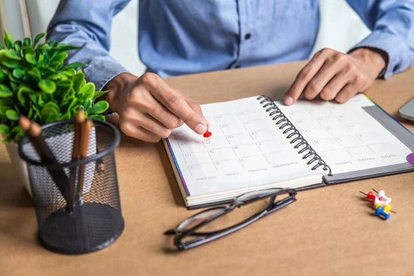 Calendrier Ordre Jour Des Hommes Affaires Ordre Jour Rappel Travail — Photo