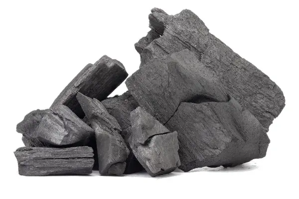 Carbón Leña Natural Polvo Carbón Bambú Tiene Propiedades Medicinales Con —  Fotos de Stock