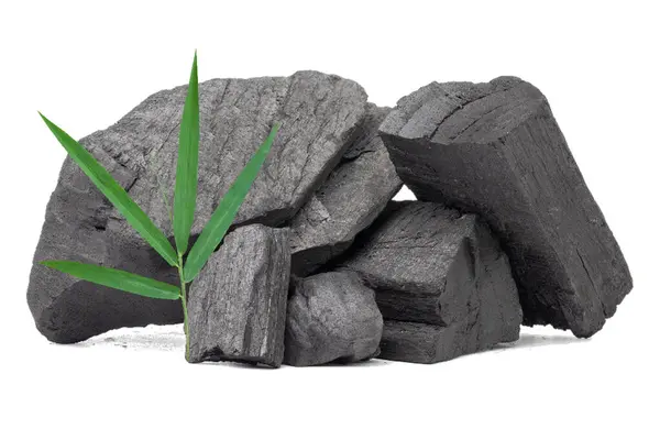 Carvão Vegetal Madeira Natural Carvão Vegetal Bambu Tem Propriedades Medicinais — Fotografia de Stock