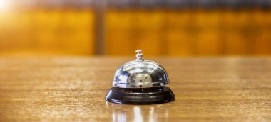 Otel servisi zili, birinci sınıf hizmet işi kavramı..