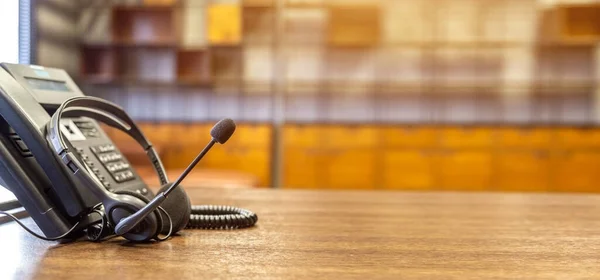 Headset Customer Support Equipment Call Center Ready Actively Service Communication — Stock Fotó