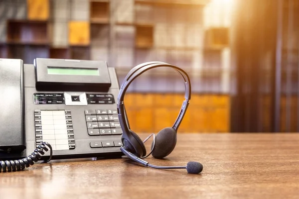 Headset Och Kundsupport Utrustning Callcenter Redo För Aktiv Service Kommunikationssupport — Stockfoto