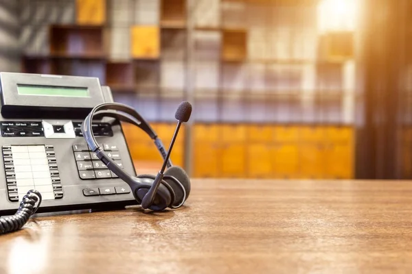 Headset Customer Support Equipment Call Center Ready Actively Service Communication — Stok fotoğraf