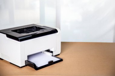 Printer, copier, scanner in office. Workplace ,photocopier machine for scanning document printing a sheet paper and xerox photocopy.