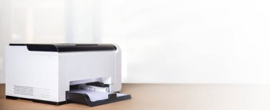 Printer, copier, scanner in office. Workplace ,photocopier machine for scanning document printing a sheet paper and xerox photocopy.