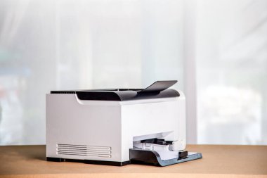 Printer, copier, scanner in office. Workplace ,photocopier machine for scanning document printing a sheet paper and xerox photocopy.