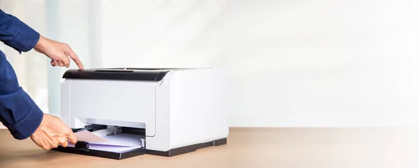 Impresora Fotocopiadora Escáner Oficina Lugar Trabajo Fotocopiadora Para Escanear Documentos — Foto de Stock