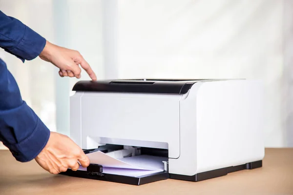 Printer Copier Scanner Office Workplace Photocopier Machine Scanning Document Printing — Stok Foto