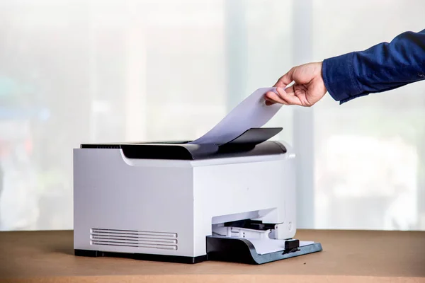 Printer Copier Scanner Office Workplace Photocopier Machine Scanning Document Printing — ストック写真