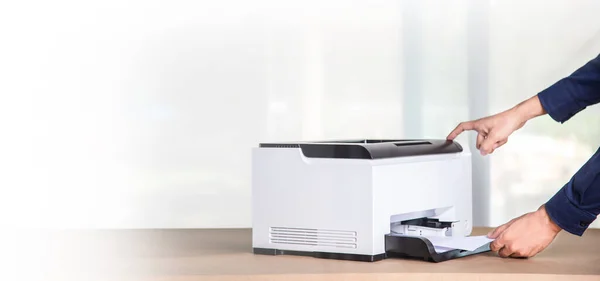 Printer Copier Scanner Office Workplace Photocopier Machine Scanning Document Printing — Foto de Stock