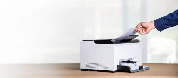 Printer Copier Scanner Office Workplace Photocopier Machine Scanning Document Printing — Foto de Stock